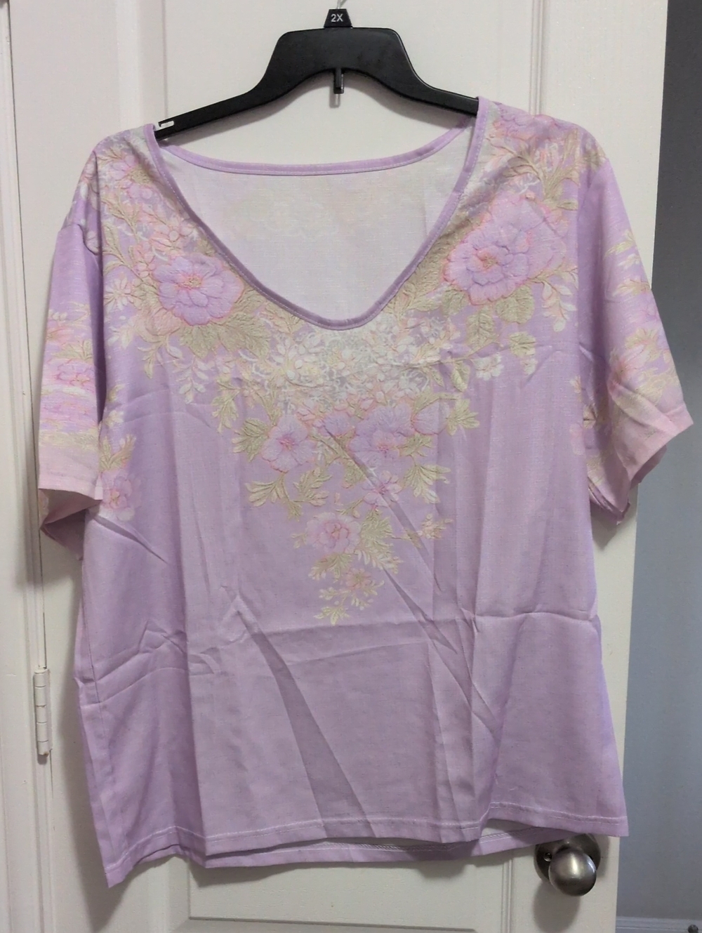 Purple Floral Blouse Size XL